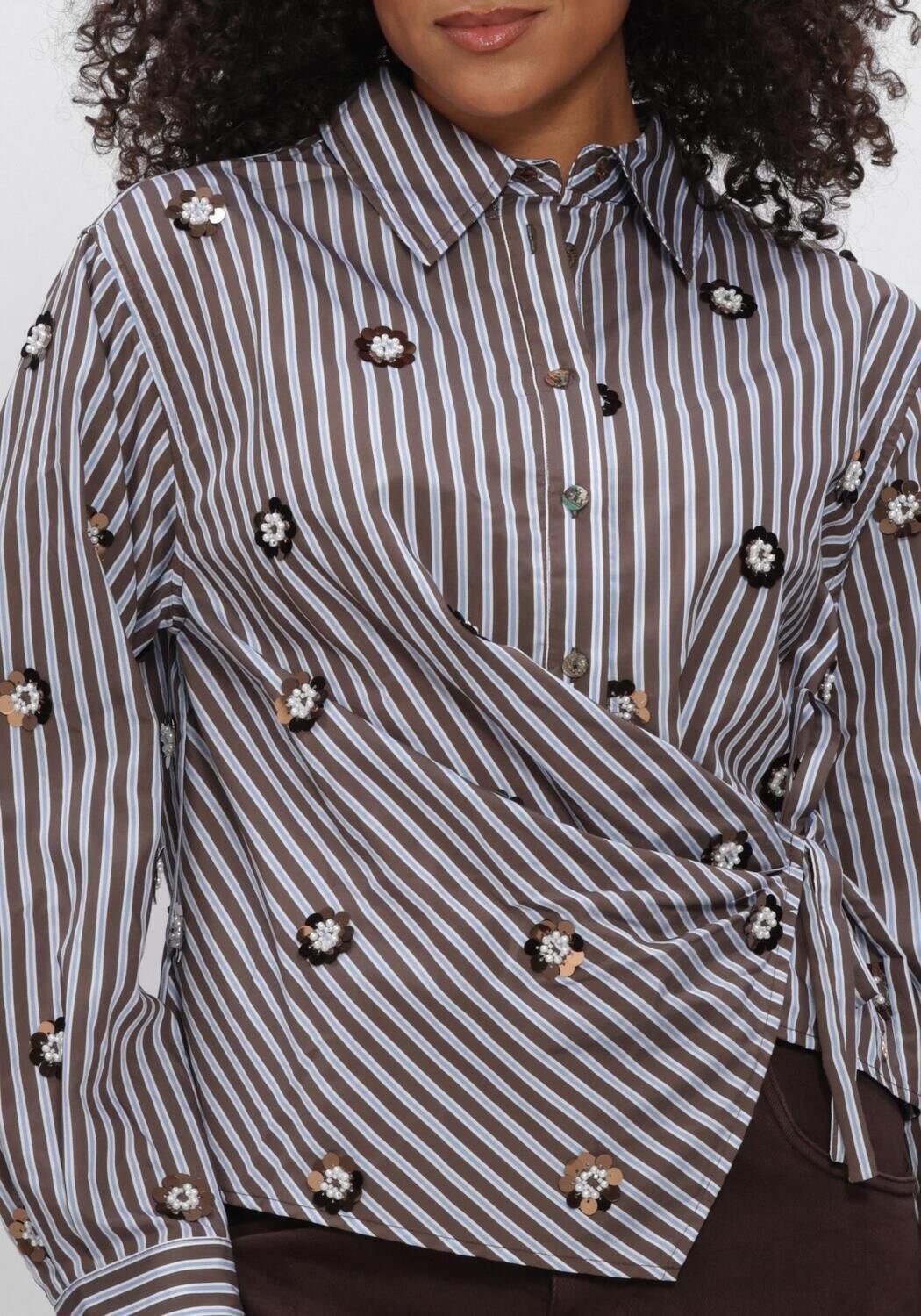 Bruine NUKUS Blouses AMY BLOUSE STRIPE - large
