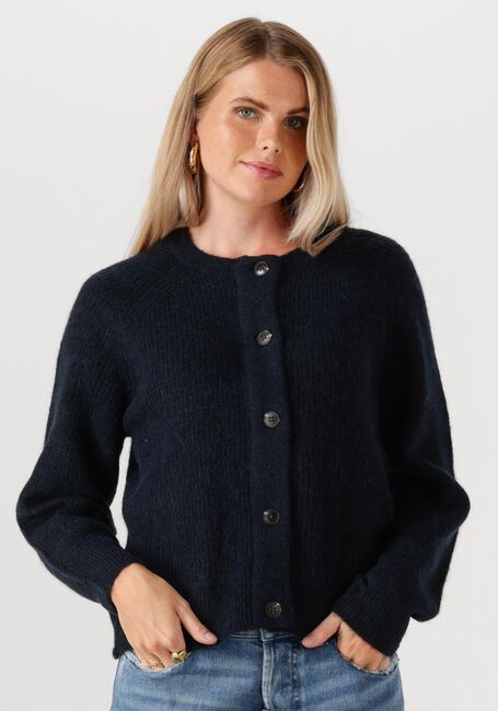 Donkerblauwe SELECTED FEMME Vest SLFLULU LS KNIT SHORT CARDIGAN - large