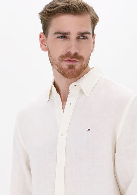 Witte TOMMY HILFIGER Casual overhemd PIGMENT DYED LINEN RF SHIRT - large