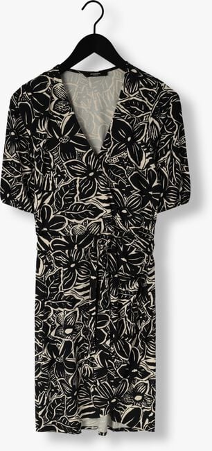 Zwarte JANSEN AMSTERDAM Mini jurk VFB506 JERSEY PRINTED WRAP DRESS 3/4 SLEEVE - large