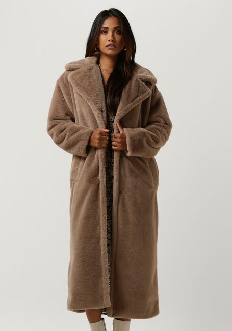 Taupe NOTRE-V Faux fur jas FUR LONG COAT - large