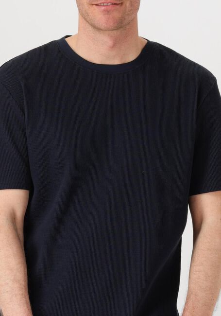 Donkerblauwe ANERKJENDT T-shirt AKKIKI S/S WAFFLE TEE - large