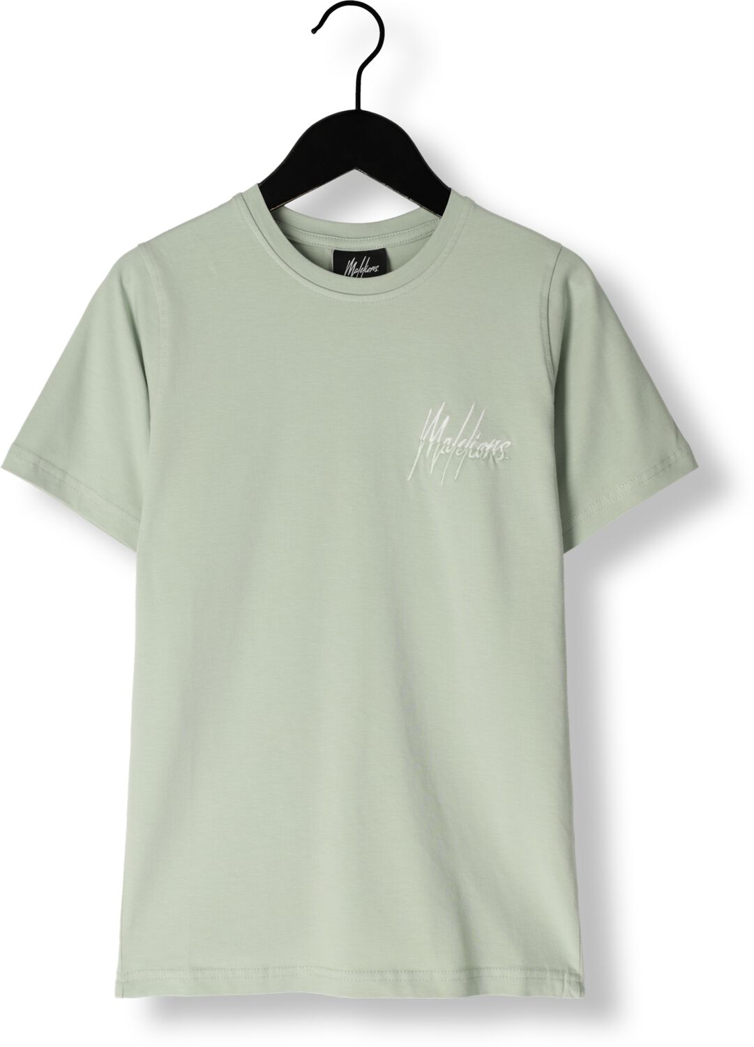 Malelions T-shirt Split met logo groen Jongens Stretchkatoen Ronde hals 152