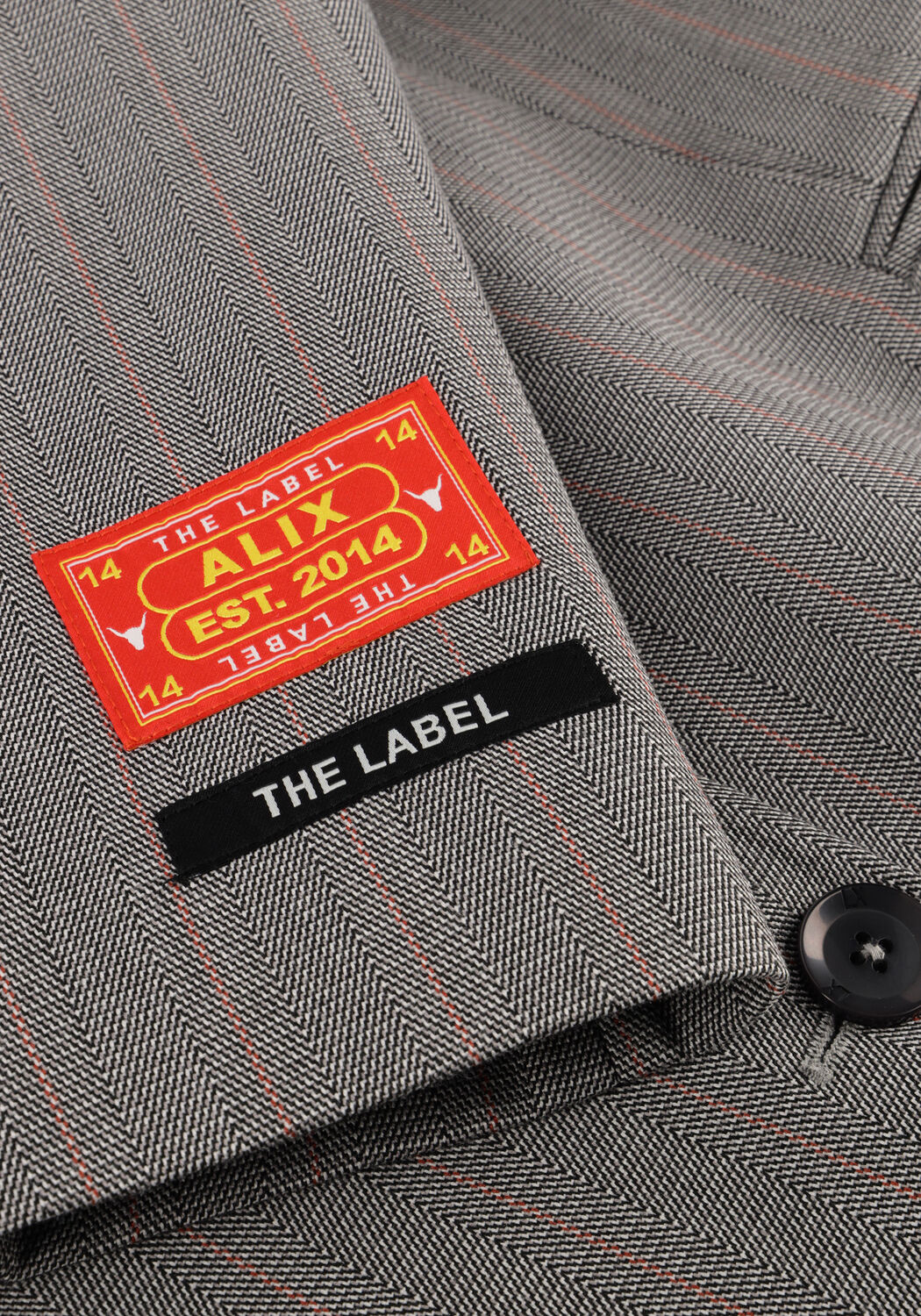 Grijze ALIX THE LABEL Blazer LADIES WOVEN CLASSY GRANDAD BLAZER - large