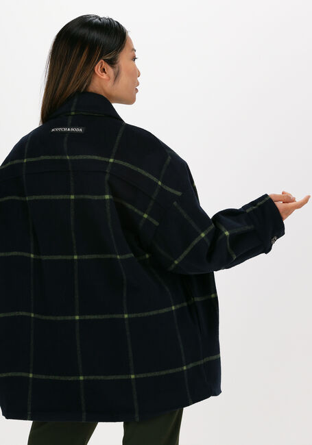 Blauwe SCOTCH & SODA Jack PADDED CHECKED WOOL-BLEND SHIR - large