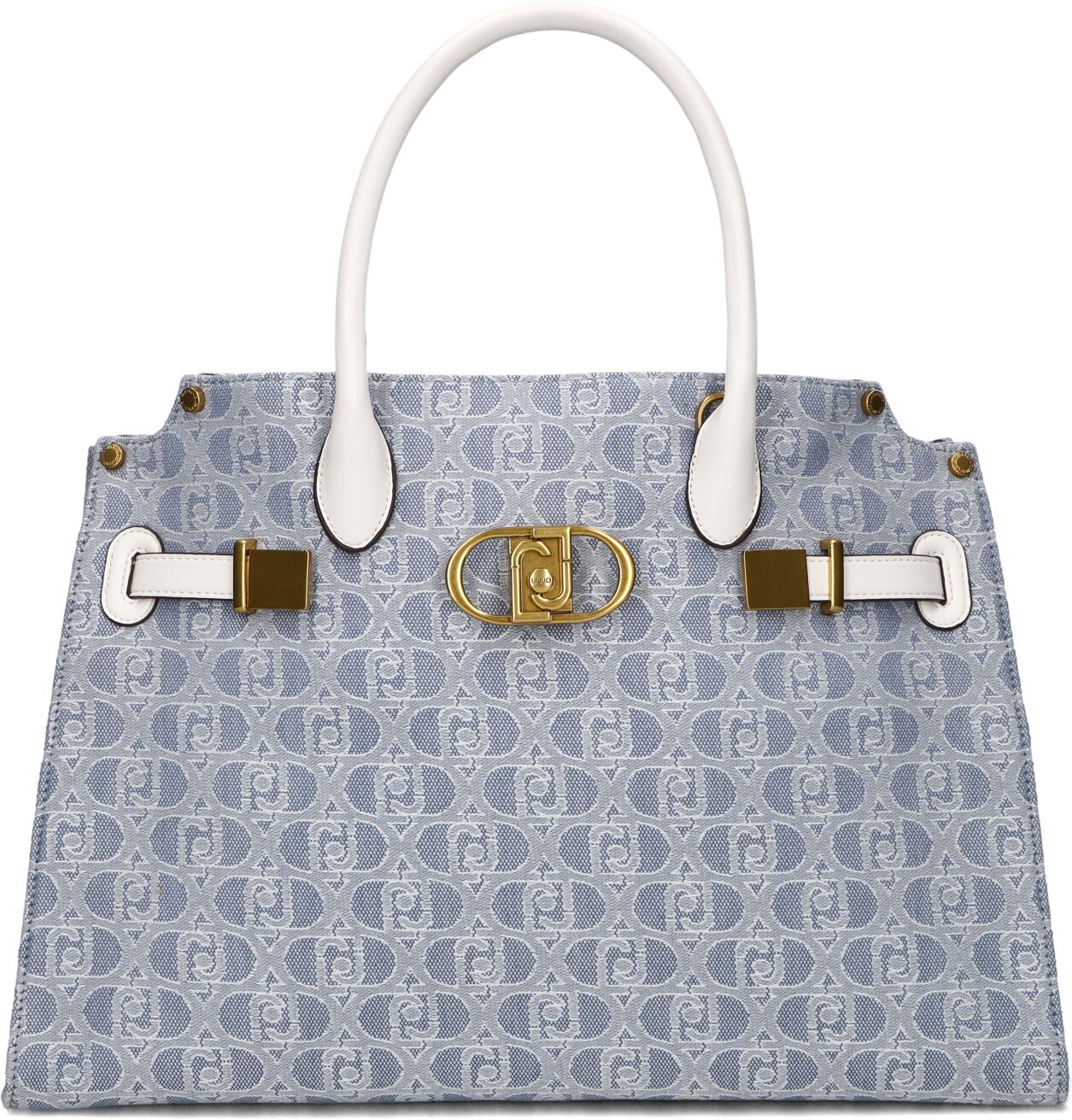 Liu Jo Denim Jacquard Shopping Tas Lichtblauw Blue Dames