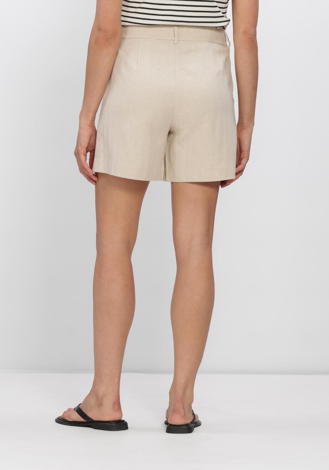 Beige CO'COUTURE Broeken LEENACC LINEN PLEAT SHORTS - large