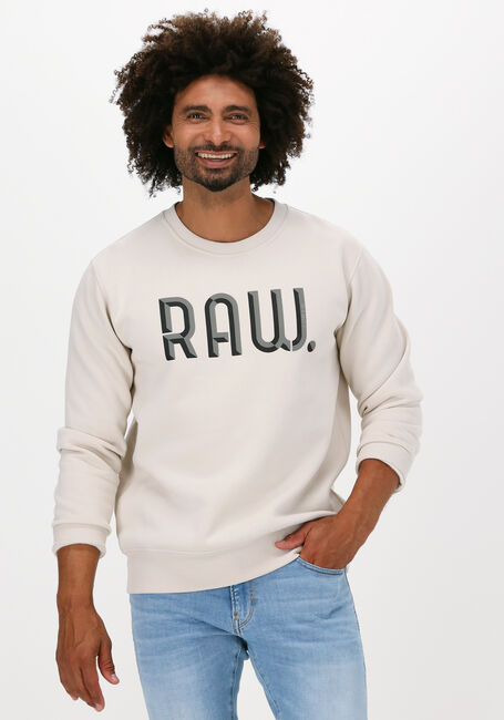 Gebroken wit G-STAR RAW Sweater A971 - ASHOR SWEAT R- 3D RAW. - large
