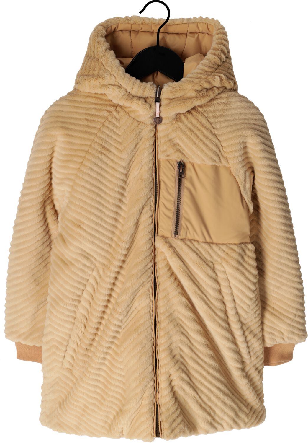 NONO Meisjes Jassen Baybee Reversible Mid Long Hooded Jacket Zand