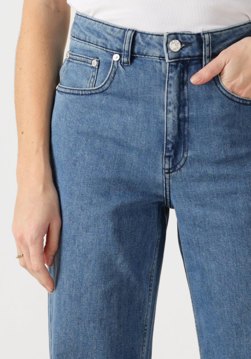 ANOTHER LABEL Dames Jeans Moore Denim Blauw