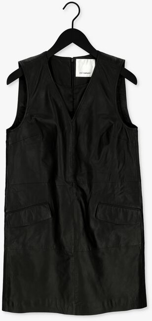 Zwarte CO'COUTURE Mini jurk PHOEBE V-SPENCER LEATHER DRESS - large
