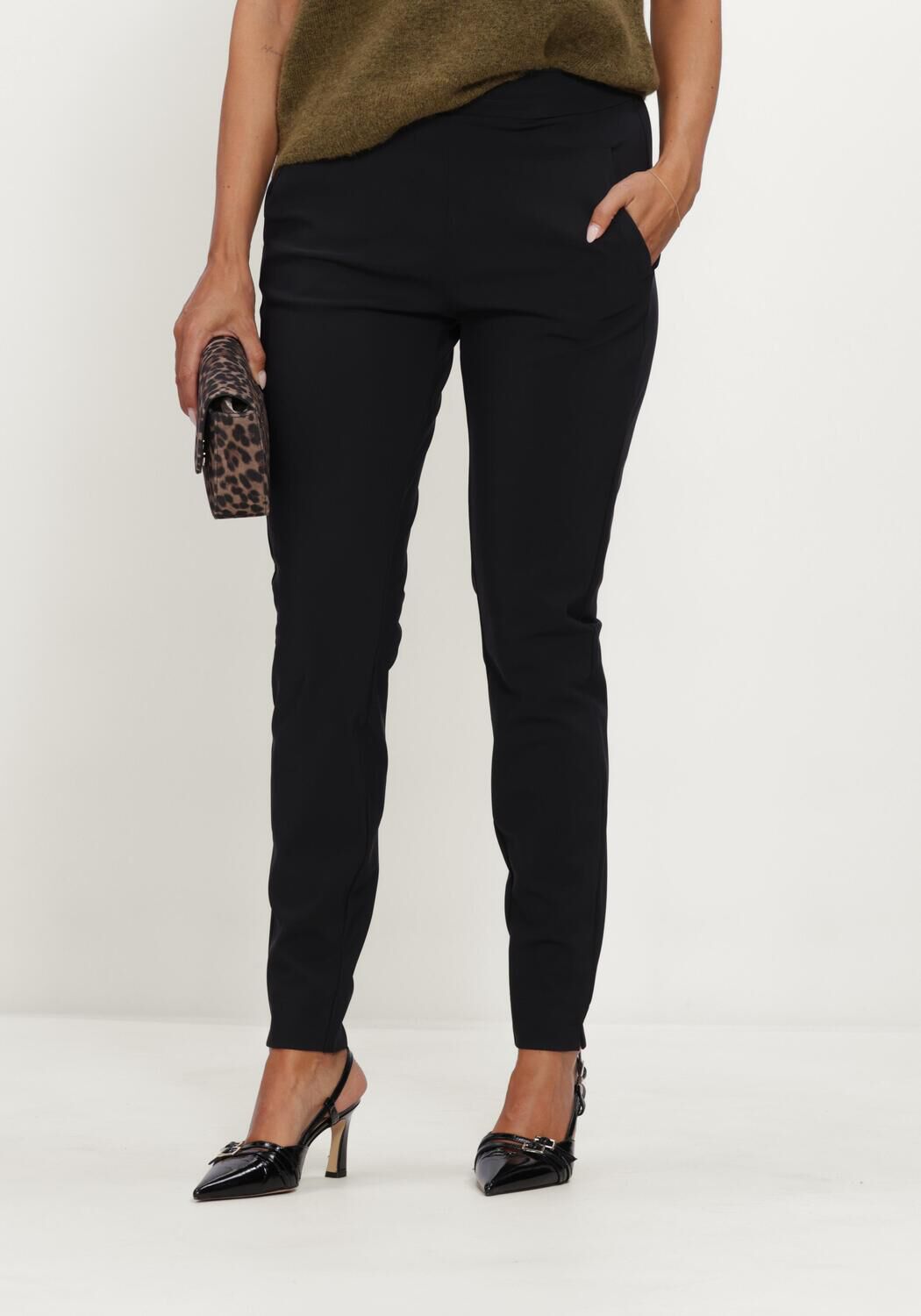 Zwarte STUDIO ANNELOES Pantalon Downstairs bonded trousers - large