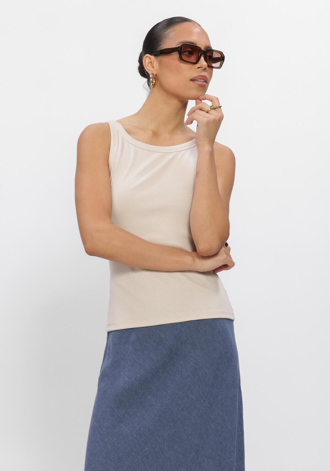 Beige MSCH COPENHAGEN Top MSCHGUBBE RASMIA SL TOP - large