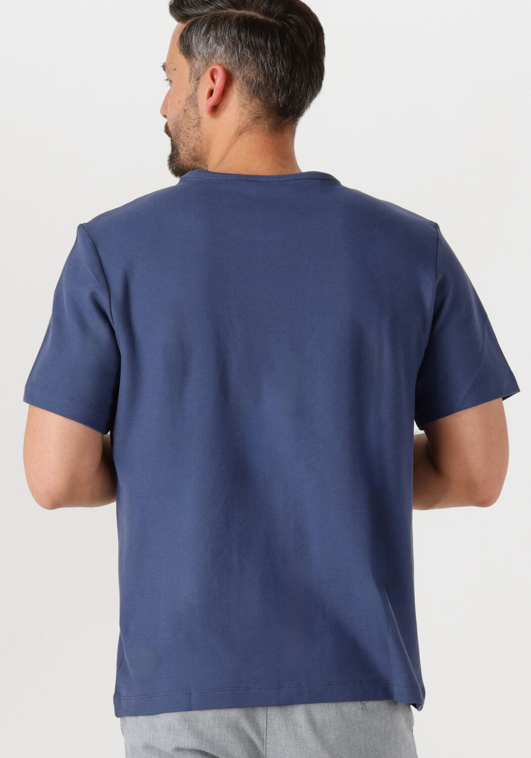 SELECTED HOMME Heren Polo's & T-shirts Slhjoseph Pique Ss O-neck Tee Blauw