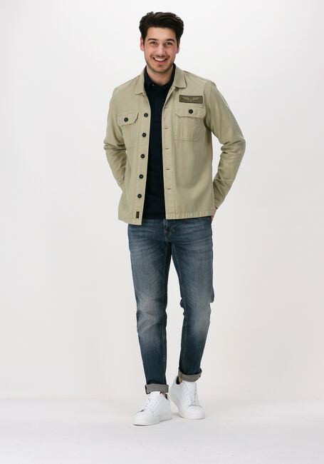 Donkerblauwe PME LEGEND Casual overhemd LONG SLEEVE POLO RUGGED PIQUE GARMENT DYE - large