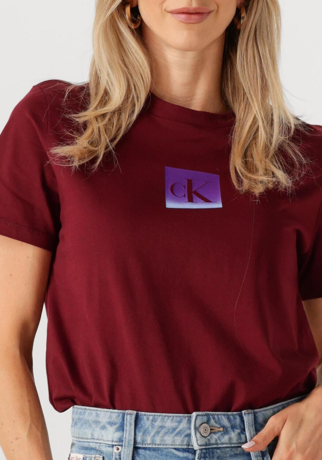 CALVIN KLEIN Dames Tops & T-shirts Ss Classic Fit Tee Bordeaux