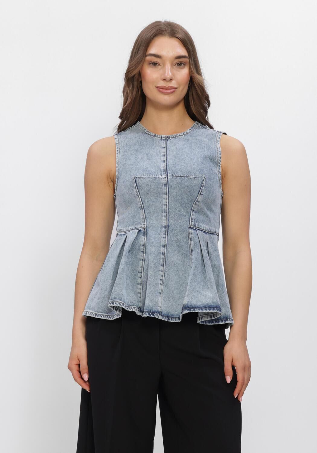 Blauwe CO'COUTURE Tops & T-shirts PANCYCC DENIM TOP - large