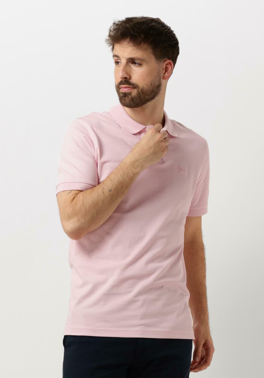 Boss Orange Stijlvolle Passenger Polo in Lichtroze Pink Heren