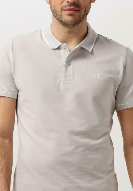 Lichtgrijze CALVIN KLEIN Polo TIPPING SLIM POLO - large