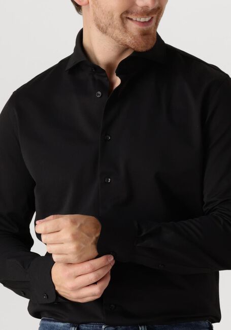 Zwarte PROFUOMO Klassiek overhemd SHIRT X-CUTAWAY JAPANESE KNITTED - large