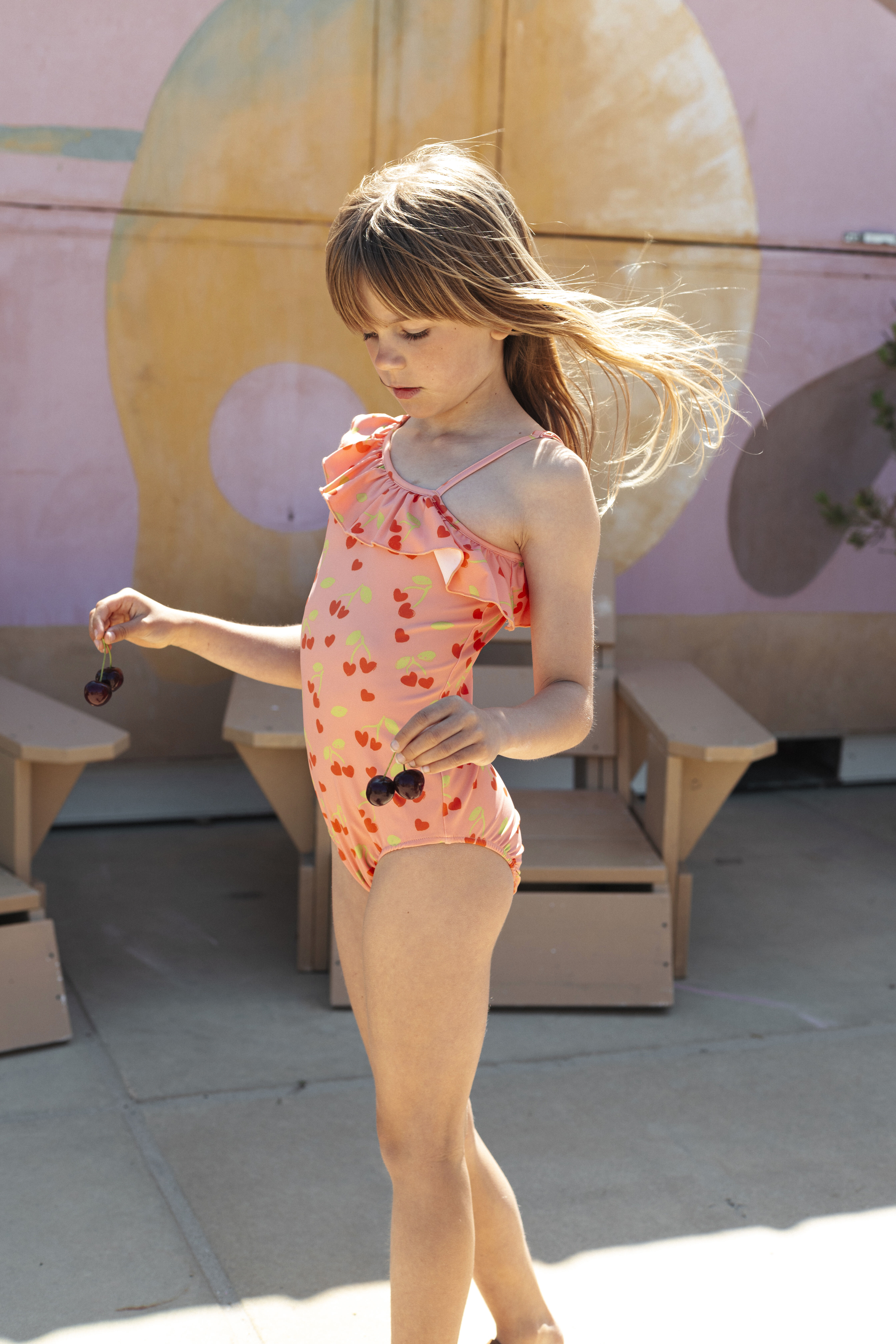 AMMEHOELA Meisjes Zwemkleding Suusie Roze