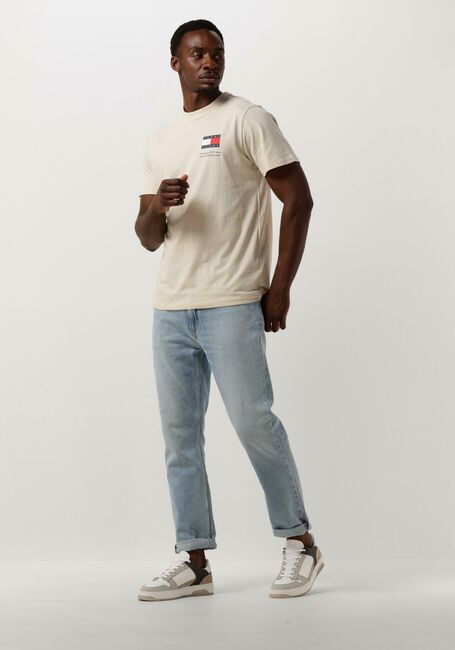 Beige TOMMY JEANS T-shirt TJM SLIM ESSENTIAL FLAG TEE - large