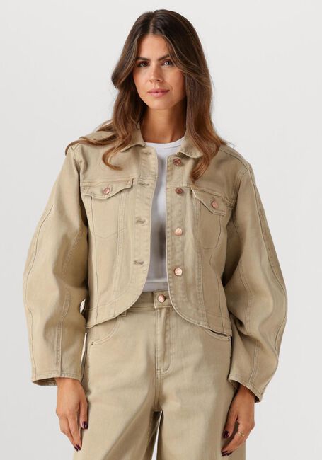 Beige Y.A.S. Spijkerjas YASLUA LS DENIM JACKET - large