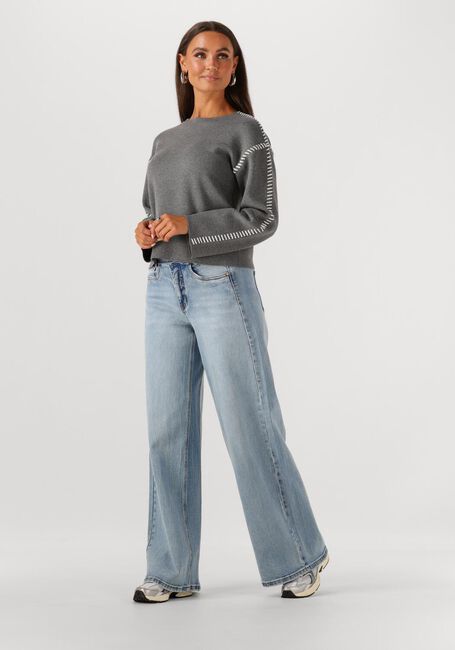 Grijze Y.A.S. Trui YASSTITCHA LS KNIT PULLOVER - large