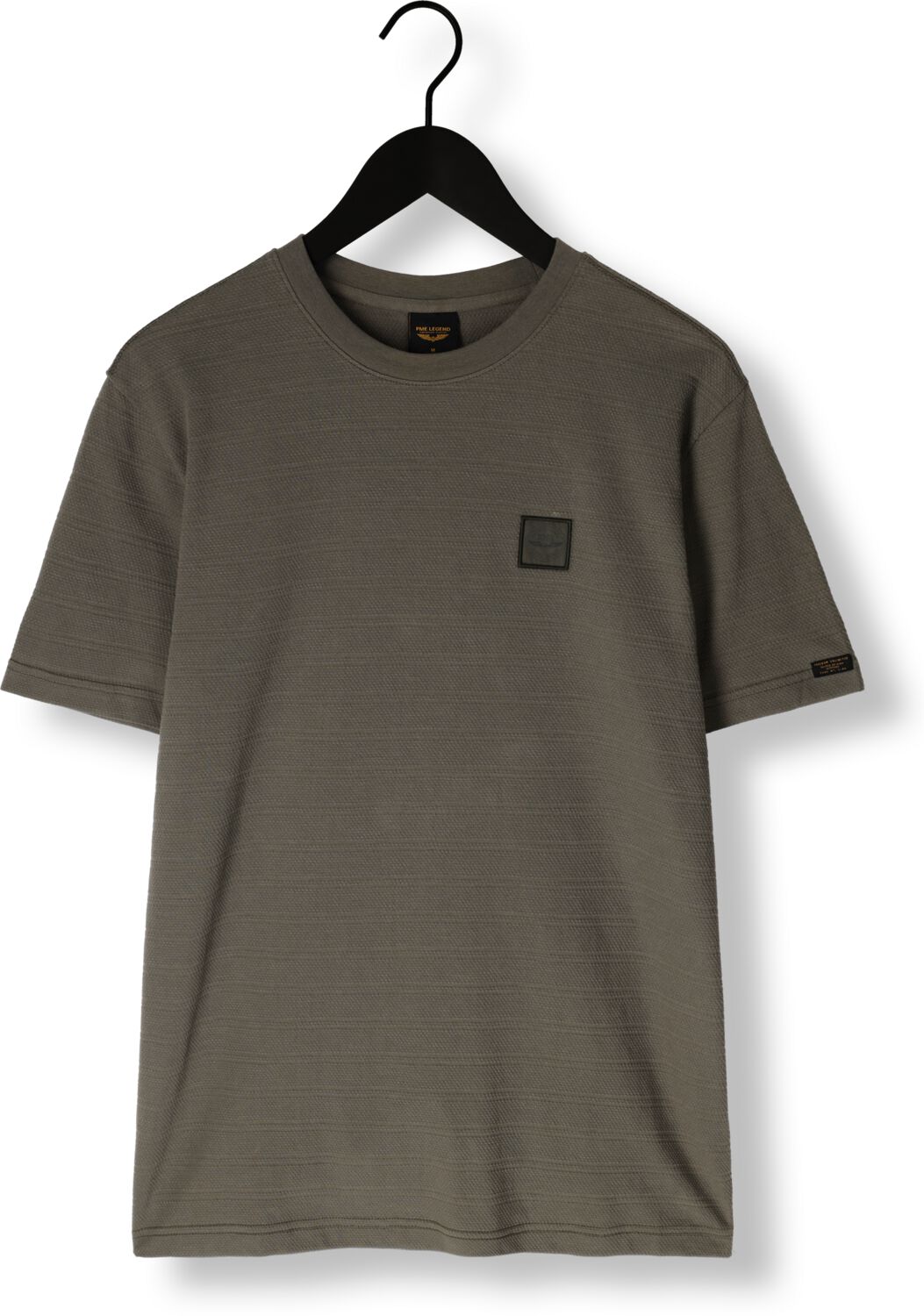 PME LEGEND Heren Polo's & T-shirts Short Sleeve R-neck Jacquard Stripes Groen