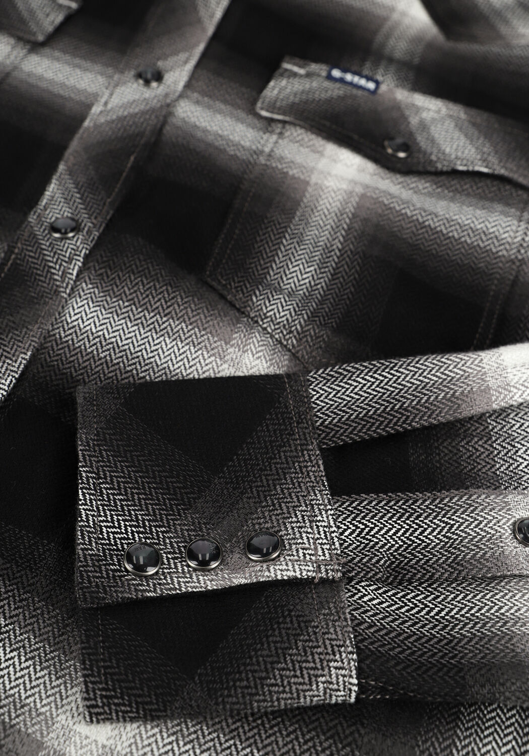 Grijze G-STAR RAW Casual overhemd C841 HERITAGE HB FLANNEL CHECK - large