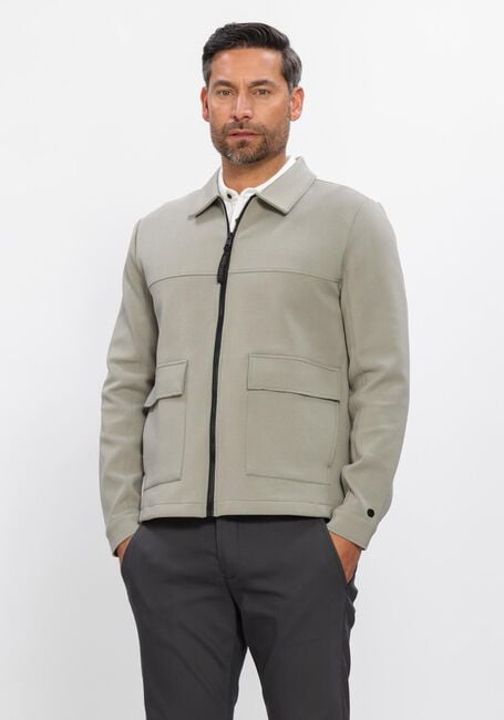 Khaki CAST IRON Overshirt REGULAR FIT INTERLOCK - large