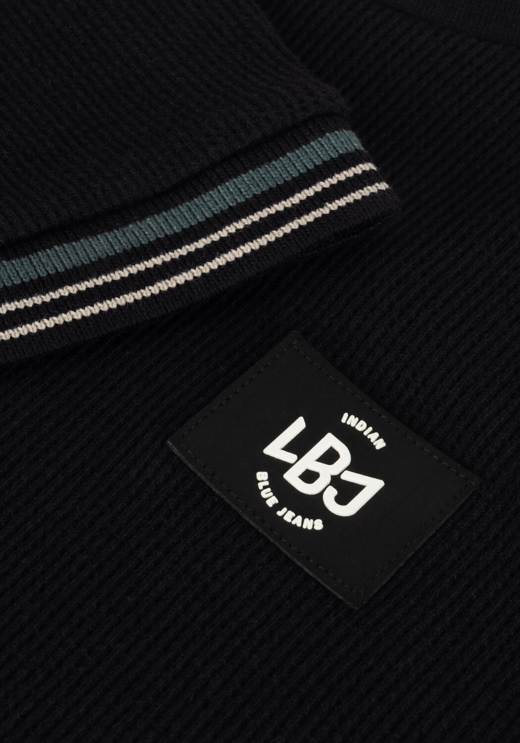 Zwarte INDIAN BLUE JEANS T-shirt T-SHIRT STRUCTURE PIQUE - large