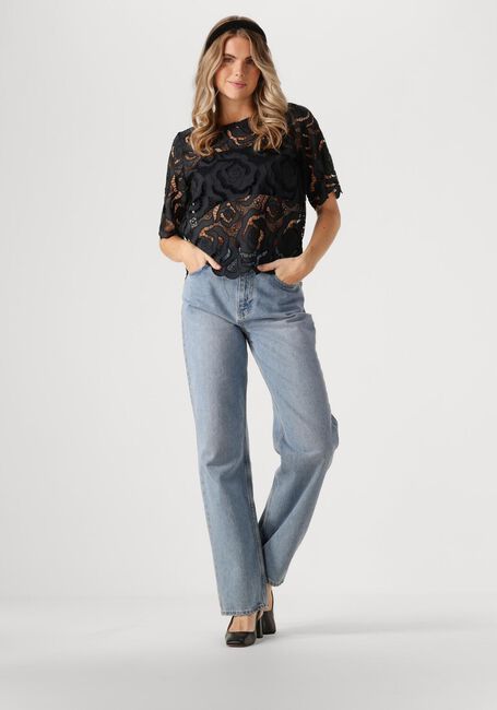 Zwarte NEO NOIR Top TRISHA BIG LACE BLOUSE - large