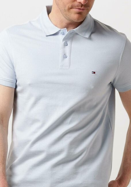 Lichtblauwe TOMMY HILFIGER Polo PRETWIST MOULINE SLIM FIT POLO - large