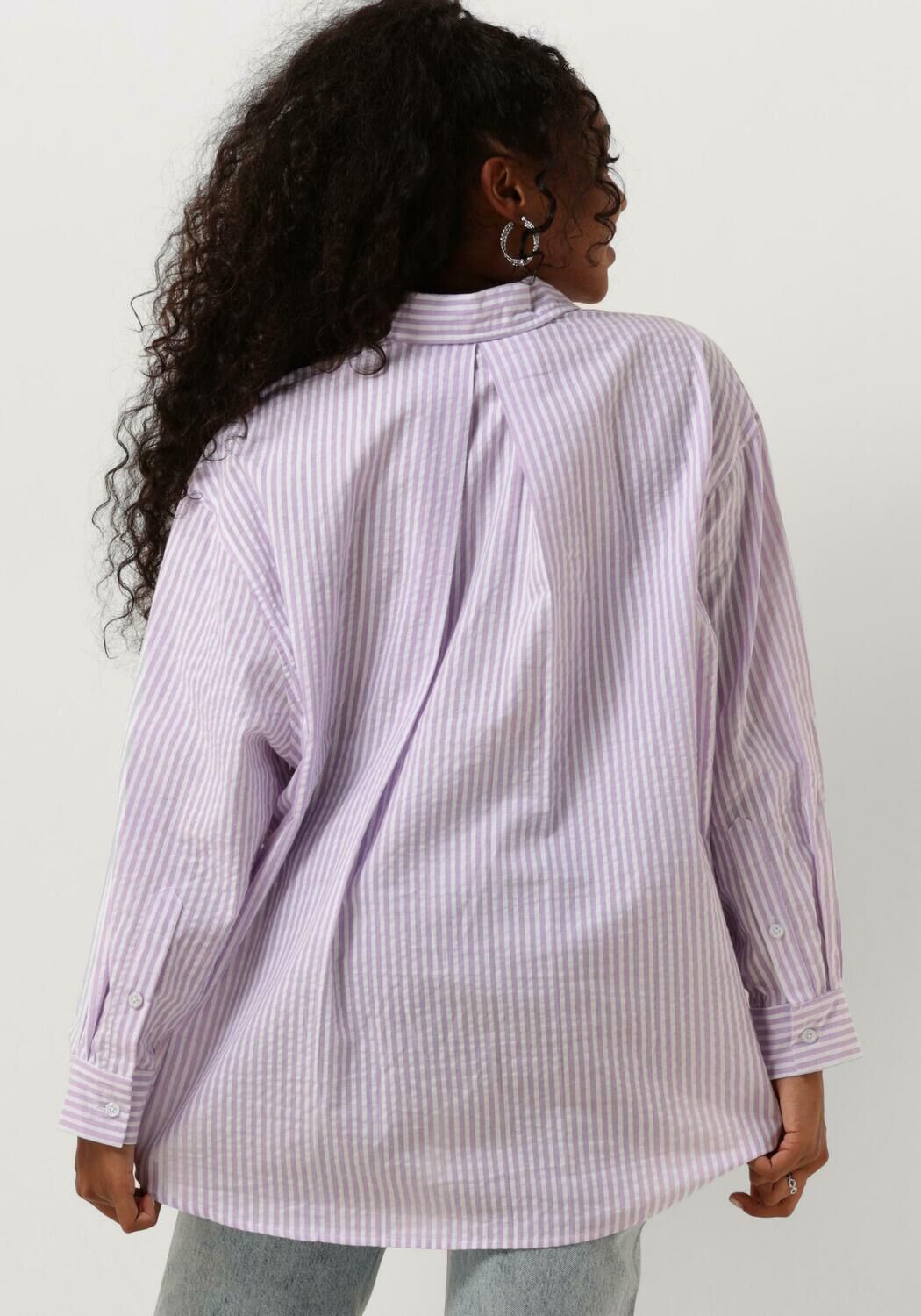 COLOURFUL REBEL Dames Blouses Vicky Striped Dropped Shoulder Blouse Lila