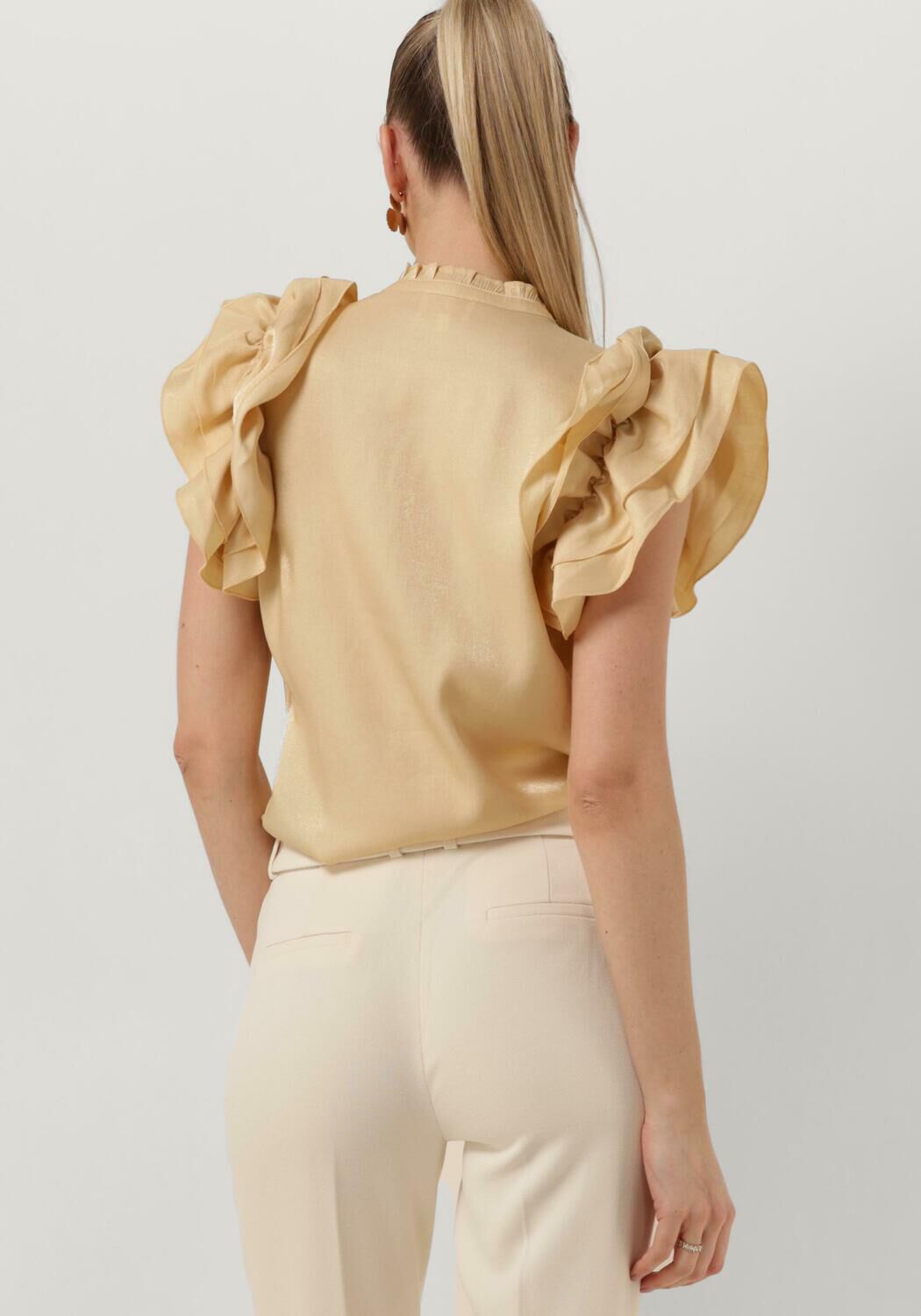 AAIKO Dames Blouses Gezana Shimmery Vis 355 Beige