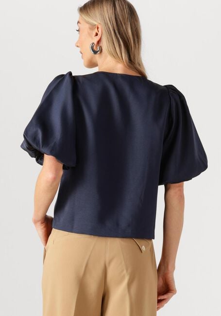 Donkerblauwe NEO NOIR Blouses AISA DULL SATIN BLOUSE - large