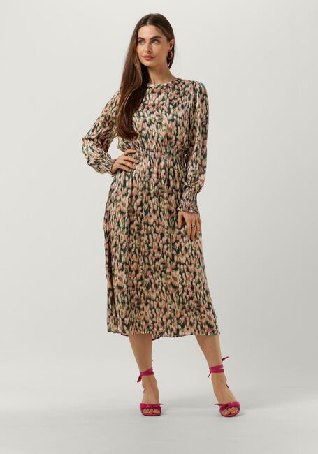 Groene NEO NOIR Midi jurk ESTELLA DREAMY LEO DRESS - large