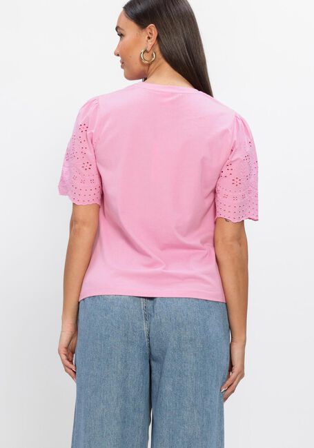 Roze Y.A.S. T-shirt YASLEX SS TOP W. EMB SLEEVES - large
