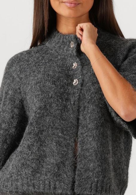 Donkergrijze NEO NOIR Trui BENUTA FLUFFY KNIT CARDIGAN - large