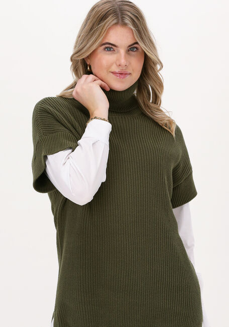 Groene JUST FEMALE Vest NORM ROLLNECK VEST - large
