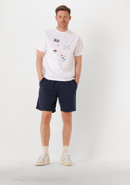 Donkerblauwe FORÉT Korte broek HUSH SEERSUCKER SHORT - large