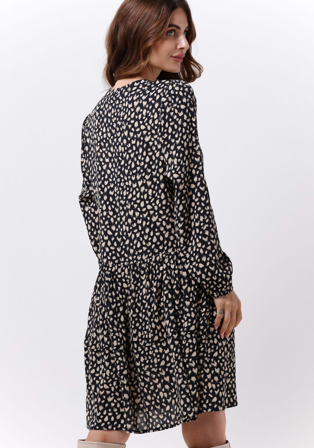 zwarte by bar midi jurk nono flakes dress