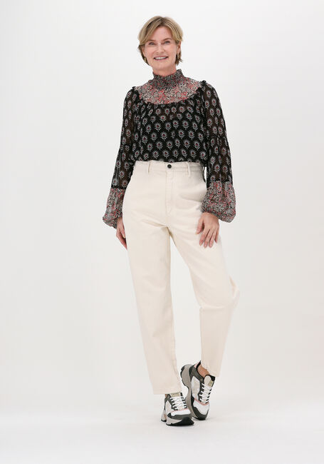 Zwarte SUMMUM Top TOP HIGH NECK ORNAMENT VISCOSE - large