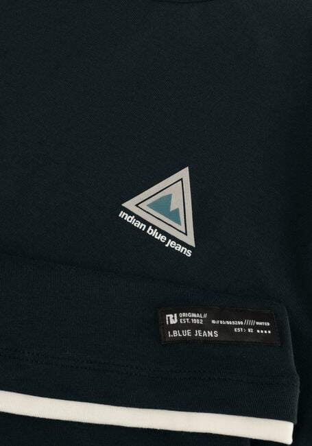 Donkergroene INDIAN BLUE JEANS T-shirt T-SHIRT CHEST AND BACKPRINT - large