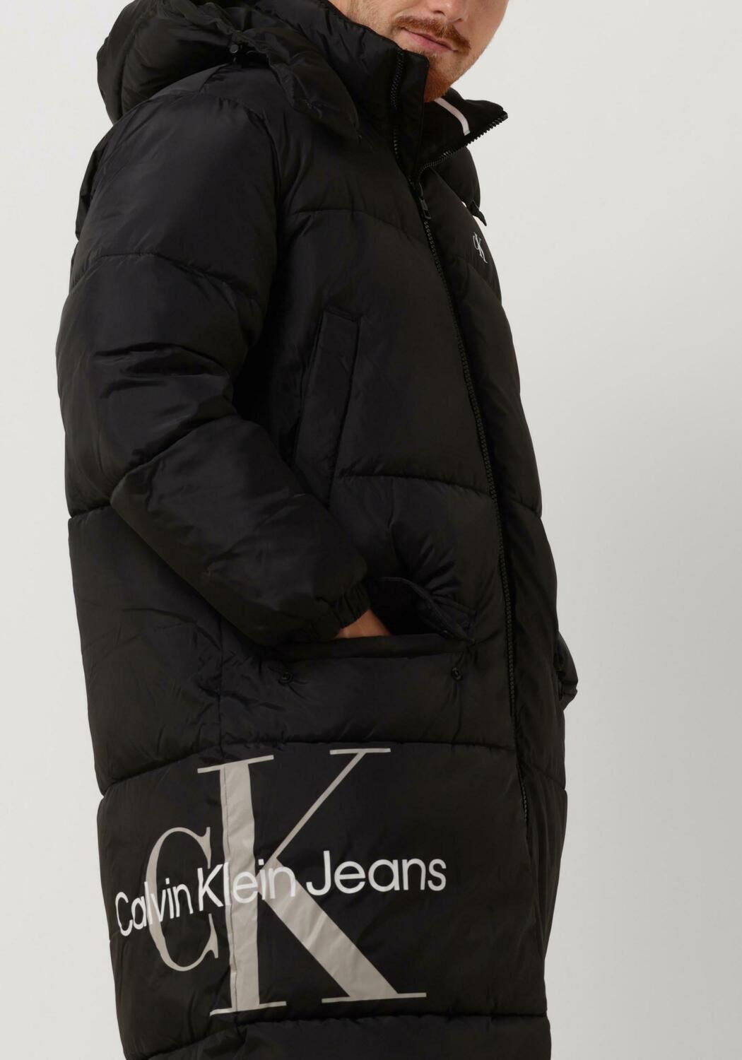 Zwarte CALVIN KLEIN Gewatteerde jas ESSENTIALS NON DOWN LONG JACKET Omoda