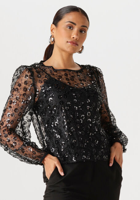 Zwarte OBJECT Top OBJMAISY L/S RE TOP - large