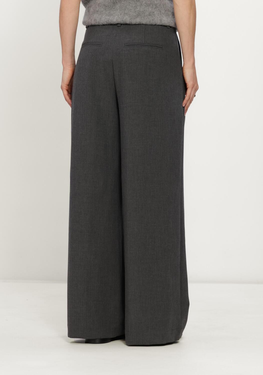 Antraciet MSCH COPENHAGEN Wijde broek MSCHHENRIKE HW PANTS - large