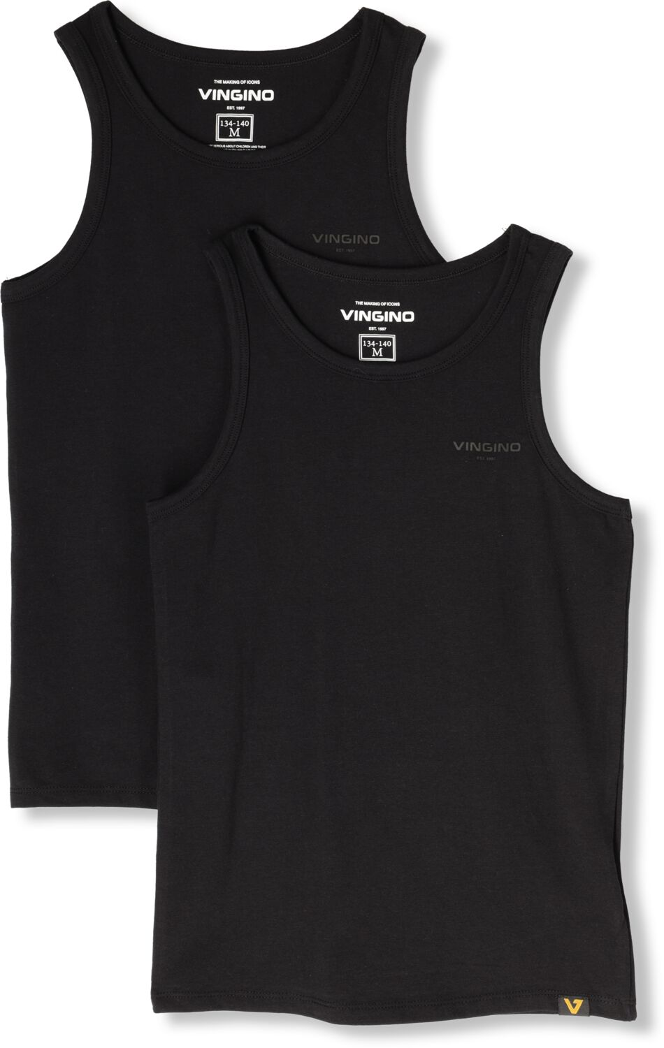 VINGINO Jongens Ondergoed & Nachtkleding Boys Tank 2 Pack Zwart