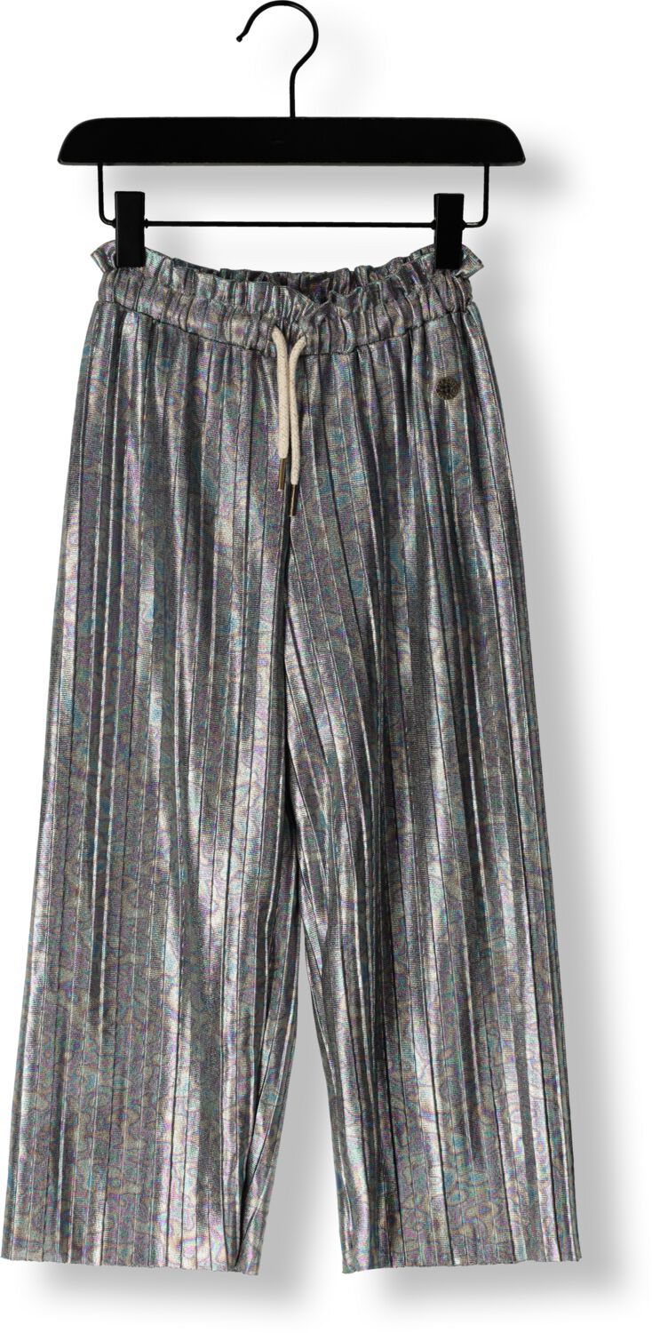 Like Flo metallic straight fit broek grijs multicolor Meisjes Polyester 140